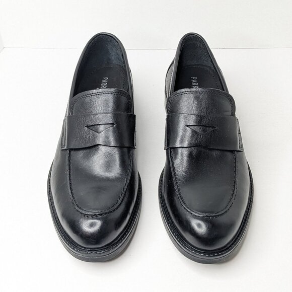 Parrotto Italian Loafers, Black Leather, Men\'s 8 M main image 6